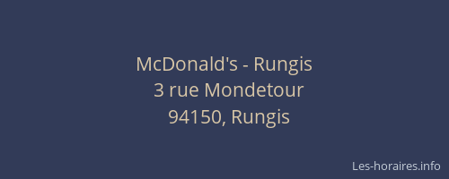McDonald's - Rungis