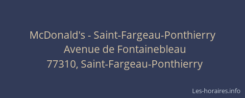 McDonald's - Saint-Fargeau-Ponthierry