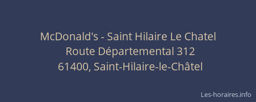 McDonald's - Saint Hilaire Le Chatel