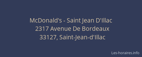 McDonald's - Saint Jean D'Illac