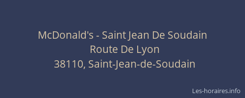 McDonald's - Saint Jean De Soudain