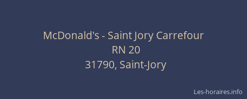 McDonald's - Saint Jory Carrefour