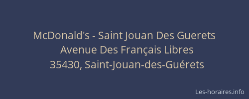 McDonald's - Saint Jouan Des Guerets