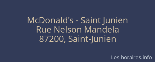 McDonald's - Saint Junien