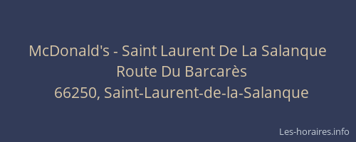 McDonald's - Saint Laurent De La Salanque