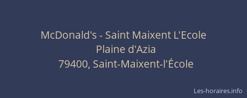 McDonald's - Saint Maixent L'Ecole
