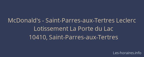 McDonald's - Saint-Parres-aux-Tertres Leclerc