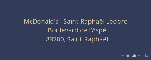 McDonald's - Saint-Raphaël Leclerc