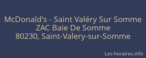 McDonald's - Saint Valéry Sur Somme