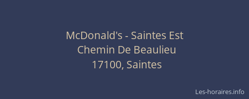 McDonald's - Saintes Est