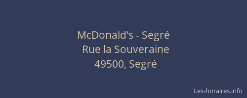 McDonald's - Segré