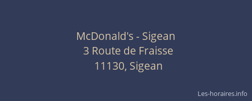 McDonald's - Sigean