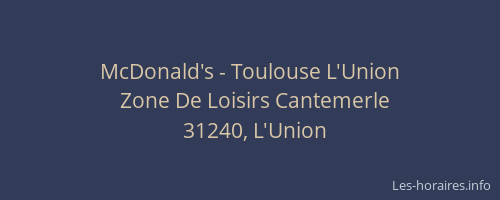 McDonald's - Toulouse L'Union