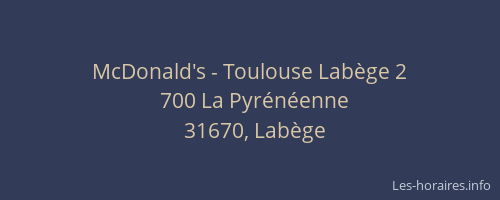 McDonald's - Toulouse Labège 2
