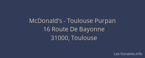 McDonald's - Toulouse Purpan