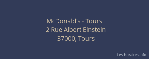McDonald's - Tours