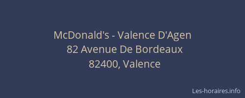 McDonald's - Valence D'Agen