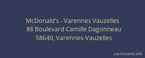 McDonald's - Varennes Vauzelles