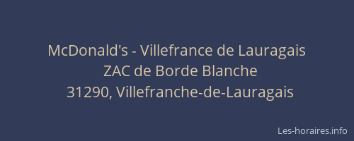 McDonald's - Villefrance de Lauragais