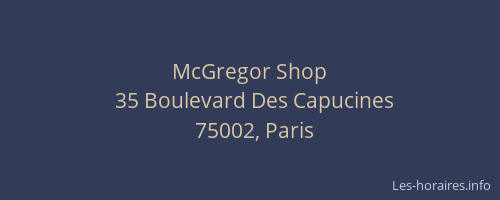 McGregor Shop