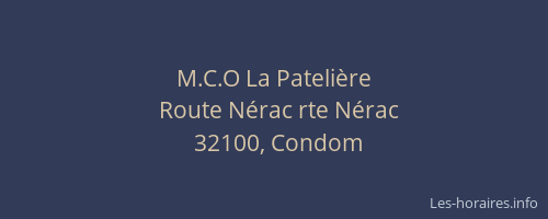 M.C.O La Pateli&egrave;re