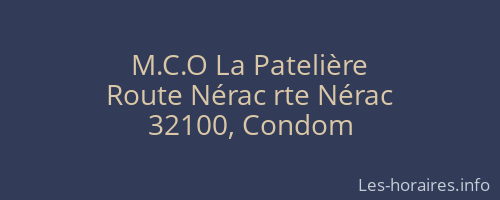 M.C.O La Patelière