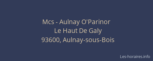 Mcs - Aulnay O'Parinor