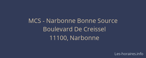 MCS - Narbonne Bonne Source