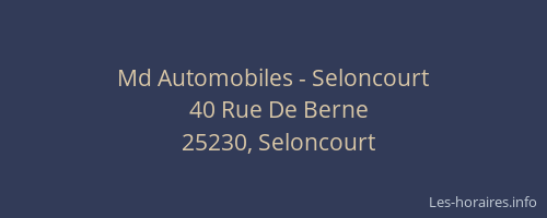 Md Automobiles - Seloncourt
