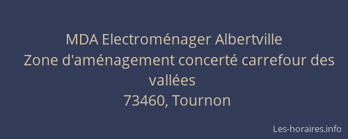MDA Electrom&eacute;nager Albertville