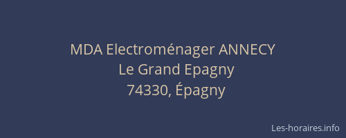 MDA Electrom&eacute;nager ANNECY