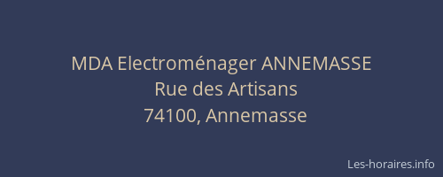 MDA Electrom&eacute;nager ANNEMASSE