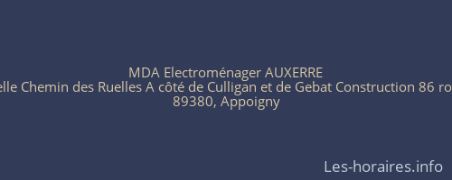 MDA Electrom&eacute;nager AUXERRE