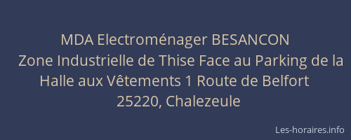 MDA Electrom&eacute;nager BESANCON