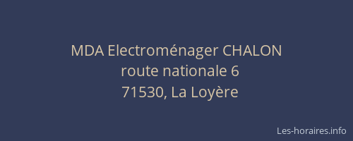 MDA Electrom&eacute;nager CHALON