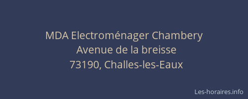 MDA Electrom&eacute;nager Chambery