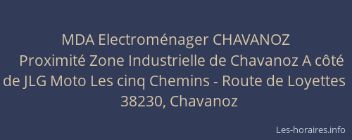 MDA Electroménager CHAVANOZ