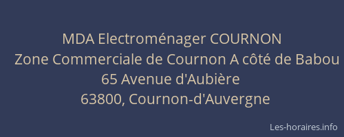 MDA Electroménager COURNON