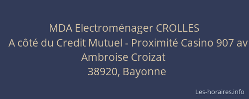 MDA Electrom&eacute;nager CROLLES