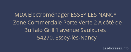 MDA Electrom&eacute;nager ESSEY LES NANCY