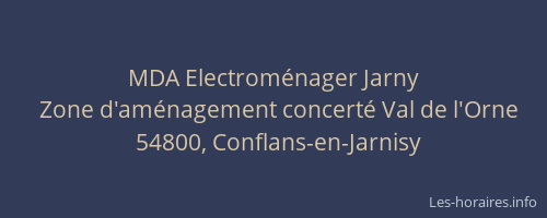 MDA Electrom&eacute;nager Jarny