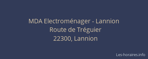 MDA Electroménager - Lannion