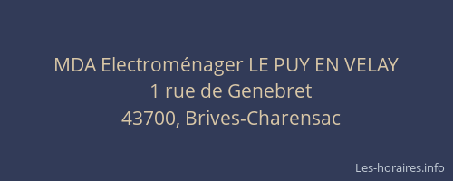 MDA Electrom&eacute;nager LE PUY EN VELAY