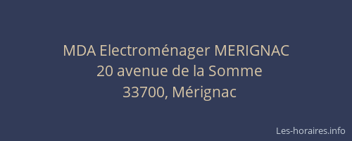 MDA Electrom&eacute;nager MERIGNAC