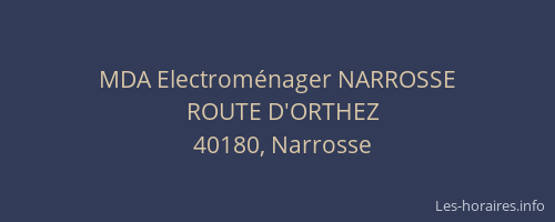 MDA Electrom&eacute;nager NARROSSE