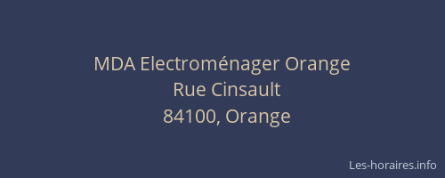 MDA Electroménager Orange