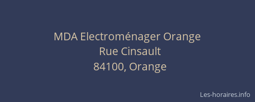 MDA Electrom&eacute;nager Orange