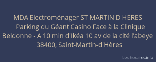 MDA Electrom&eacute;nager ST MARTIN D HERES