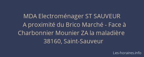 MDA Electrom&eacute;nager ST SAUVEUR