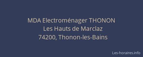 MDA Electrom&eacute;nager THONON